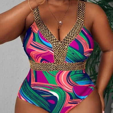 Maiô Feminino Multicolor Plus Size