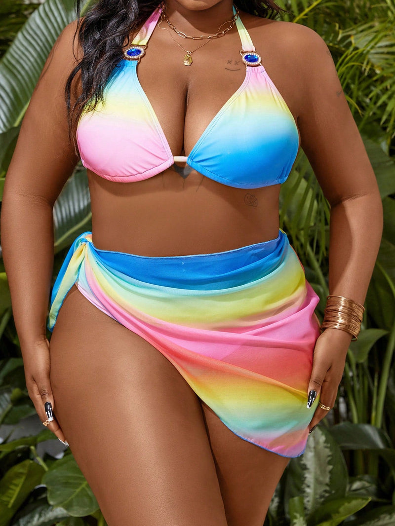 Biquíni Degradê (3 Peças). Plus Size