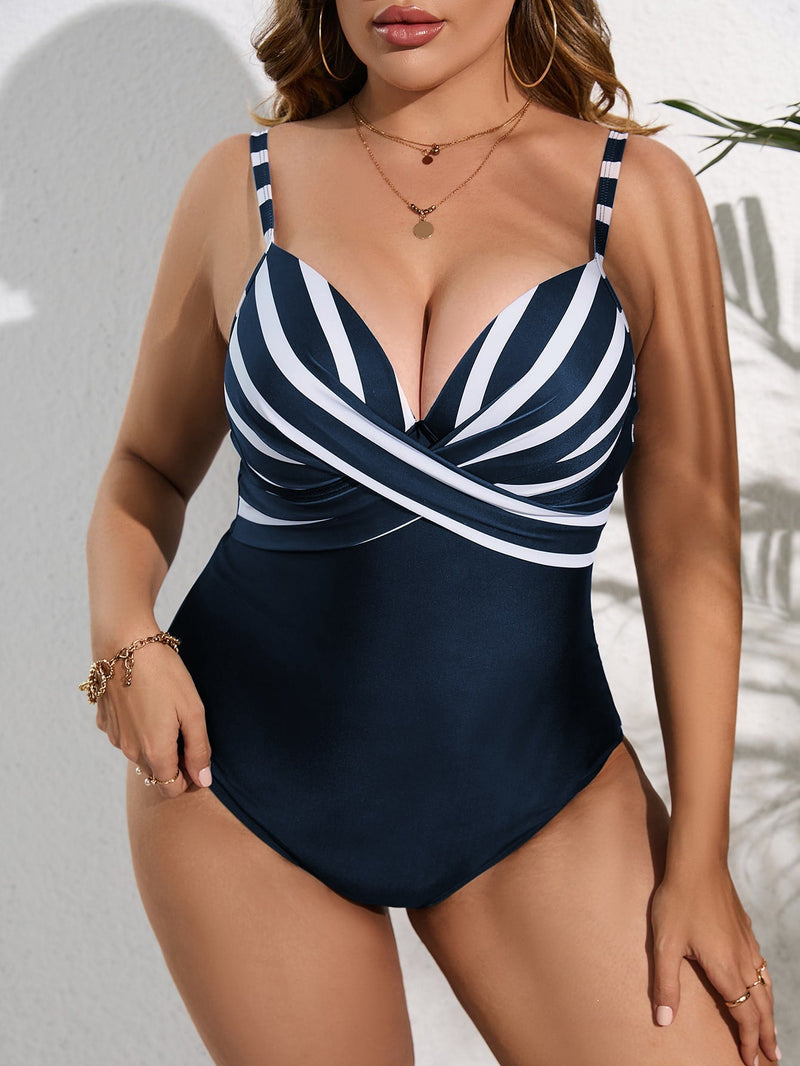 Maiô Feminino Bicolor com Push Up Plus Size