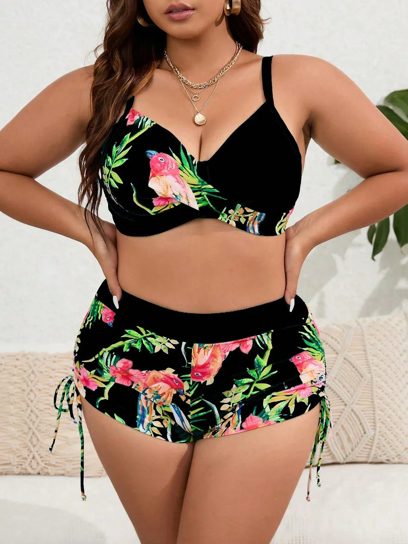 Biquini Feminino Estampado Cintura Alta - Marie. Plus Size