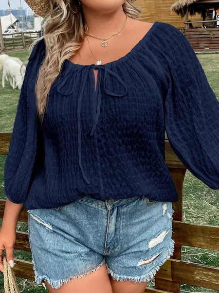 Camisa Casual Com Amarração Frontal - Aisha. Plus Size