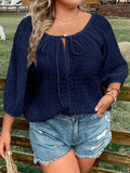 Camisa Casual Com Amarração Frontal - Aisha. Plus Size