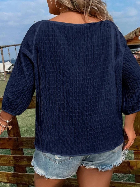 Camisa Casual Com Amarração Frontal - Aisha. Plus Size
