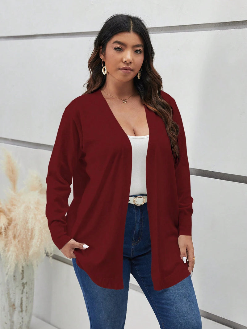 Cardigan Feminina  Com Frente Aberta. Plus Size - Evelin