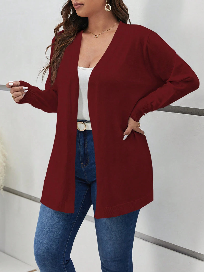 Cardigan Feminina  Com Frente Aberta. Plus Size - Evelin