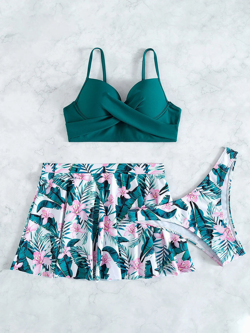 Conjunto de Biquíni Feminino 3 Peças -  Danubia