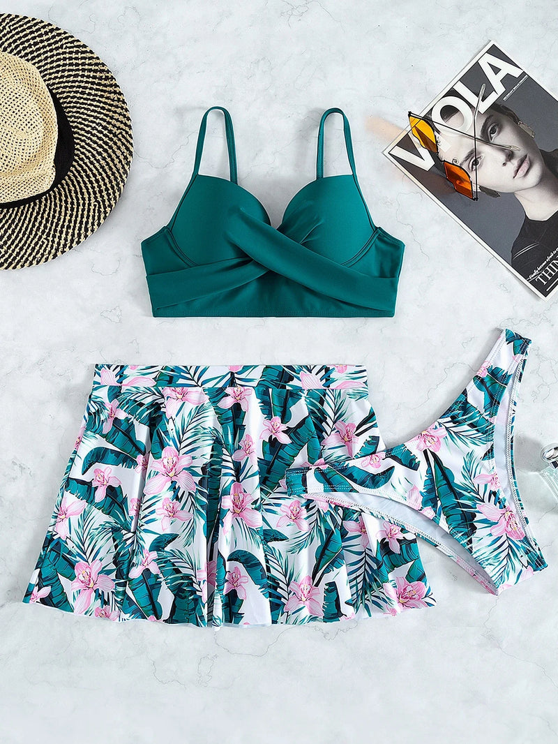 Conjunto de Biquíni Feminino 3 Peças -  Danubia