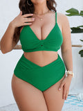 Biquíni Feminino Cintura Alta com Frente Torcida. Plus Size - Carolina
