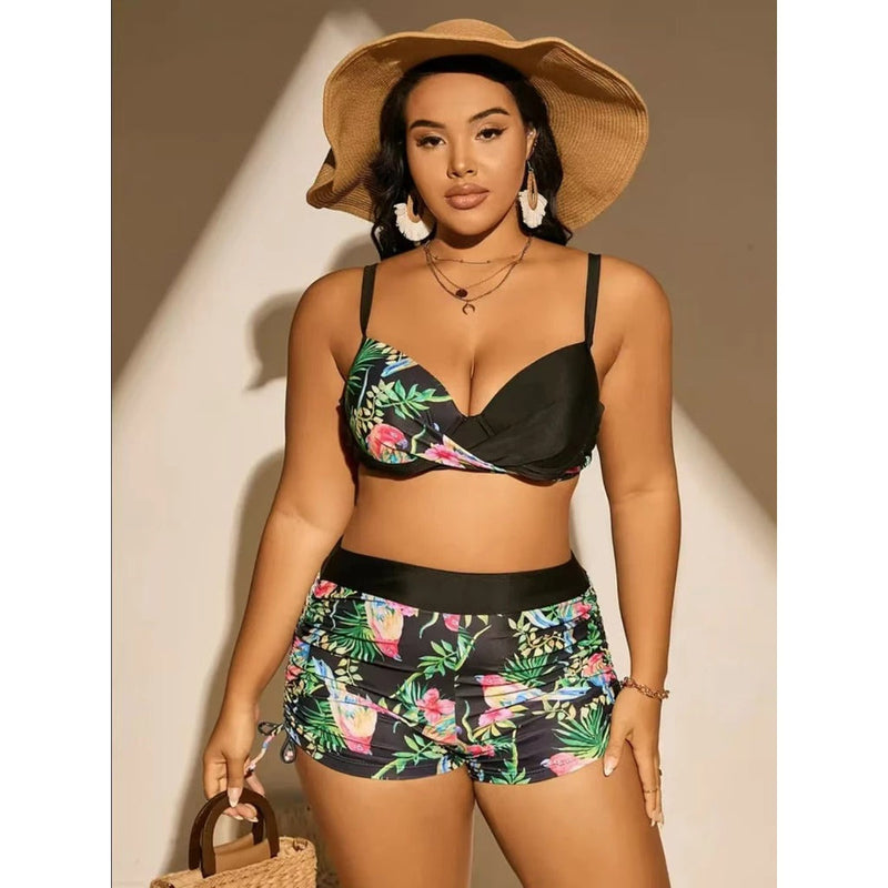 Biquini Feminino Estampado Cintura Alta - Marie. Plus Size