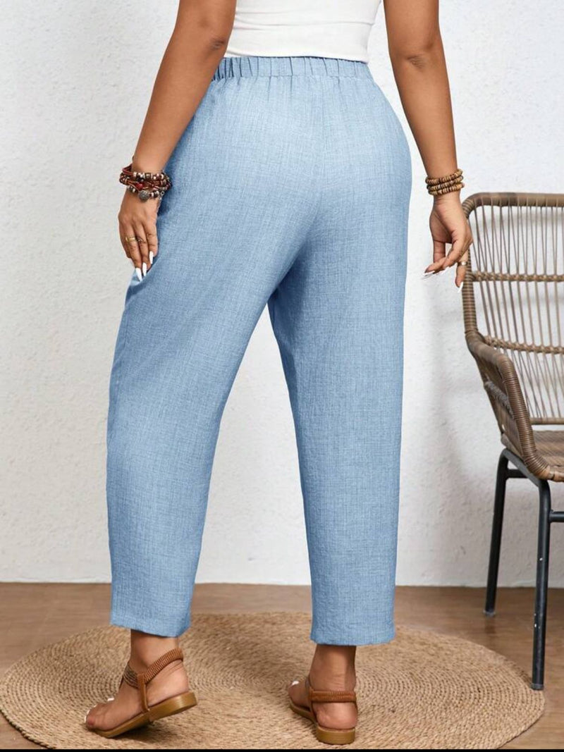 Calças Feminina com Cintura Elástica. Plus Size - Monique