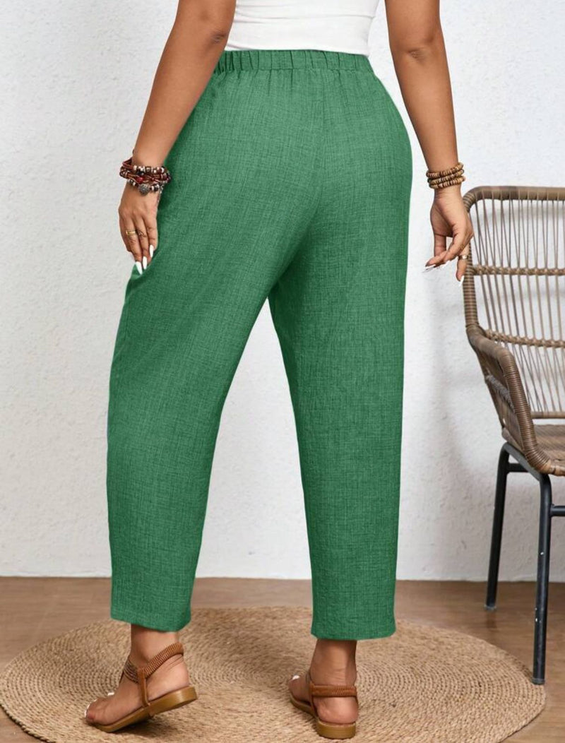 Calças Feminina com Cintura Elástica. Plus Size - Monique