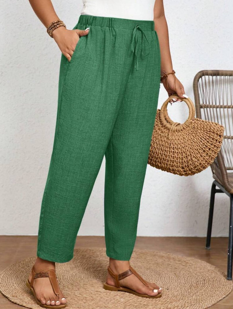 Calças Feminina com Cintura Elástica. Plus Size - Monique