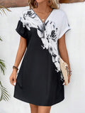 Vestido de Manga Morcego com Estampa Floral. Plus Size - Livine