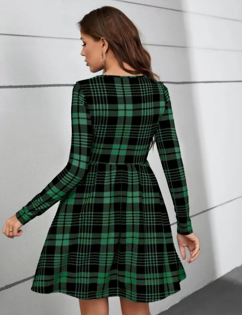 Vestido Longo de Manga Longa com Estampa Geométrica - Drielle