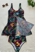 Tankini Feminino de Decote Redondo E Estampa Tropical - Tamiris