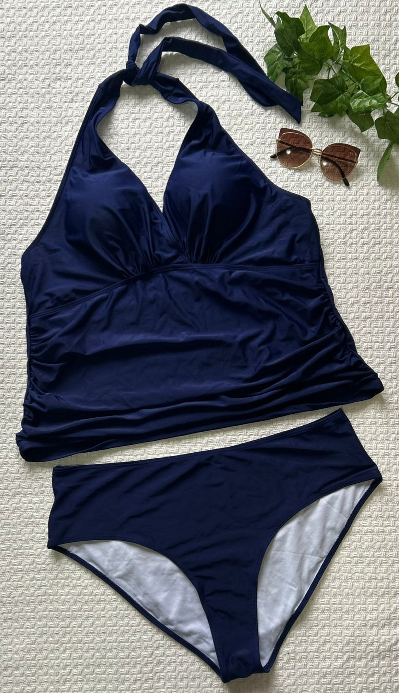 Tankini Feminino com amarração no pescoço. Plus Size - Alana