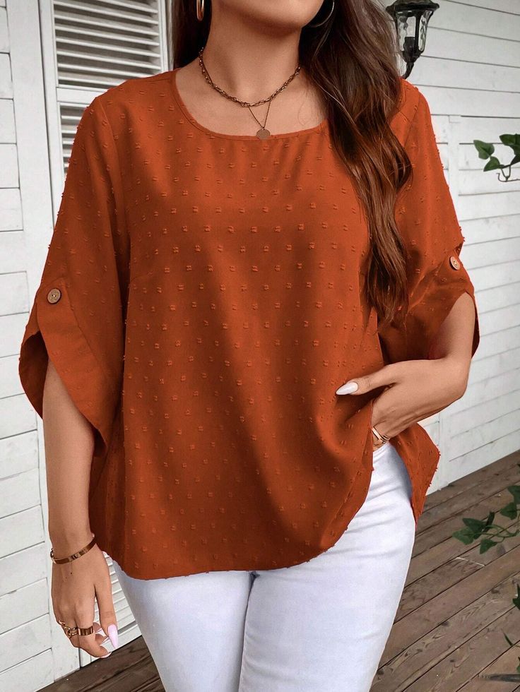Blusa Feminina  com Ponto Suíço. Plus Size -  Michelle