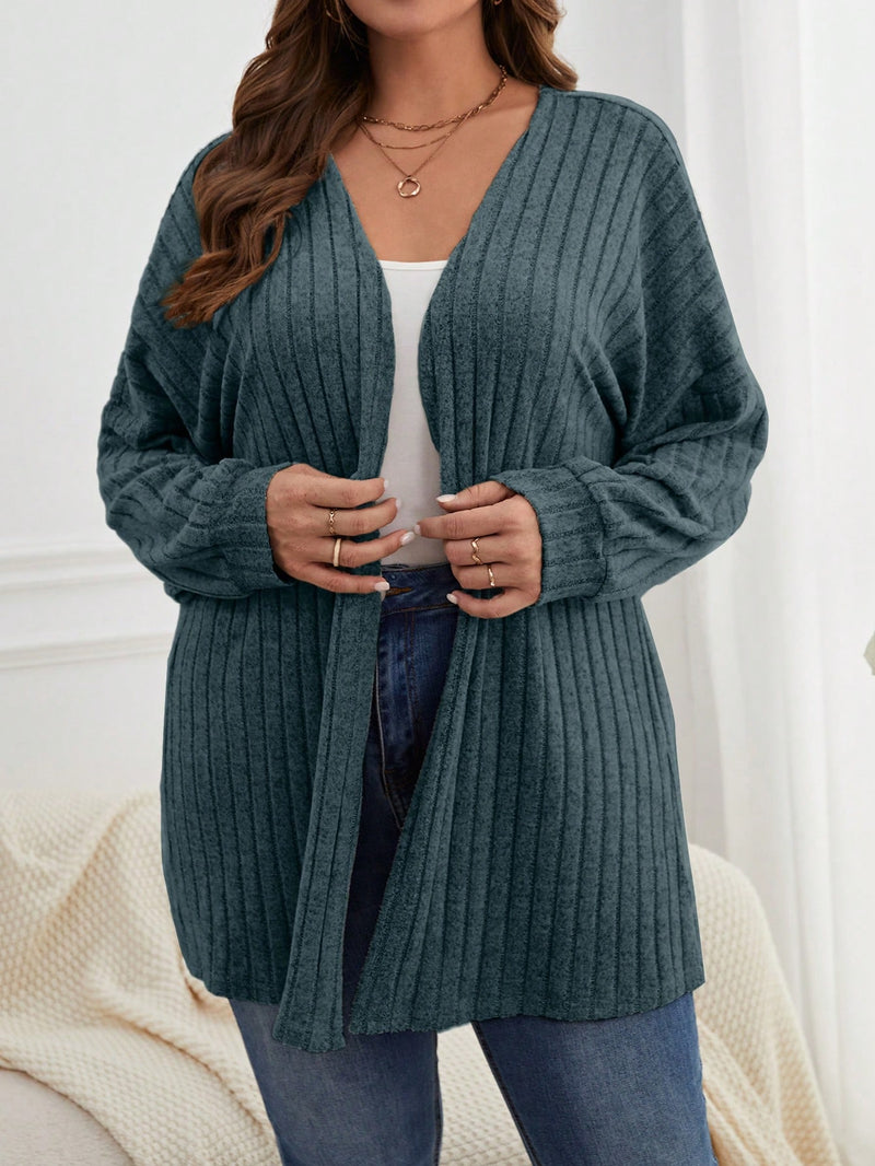 Casaco Feminino Aberto de Ombro Caído. Plus Size - Luci