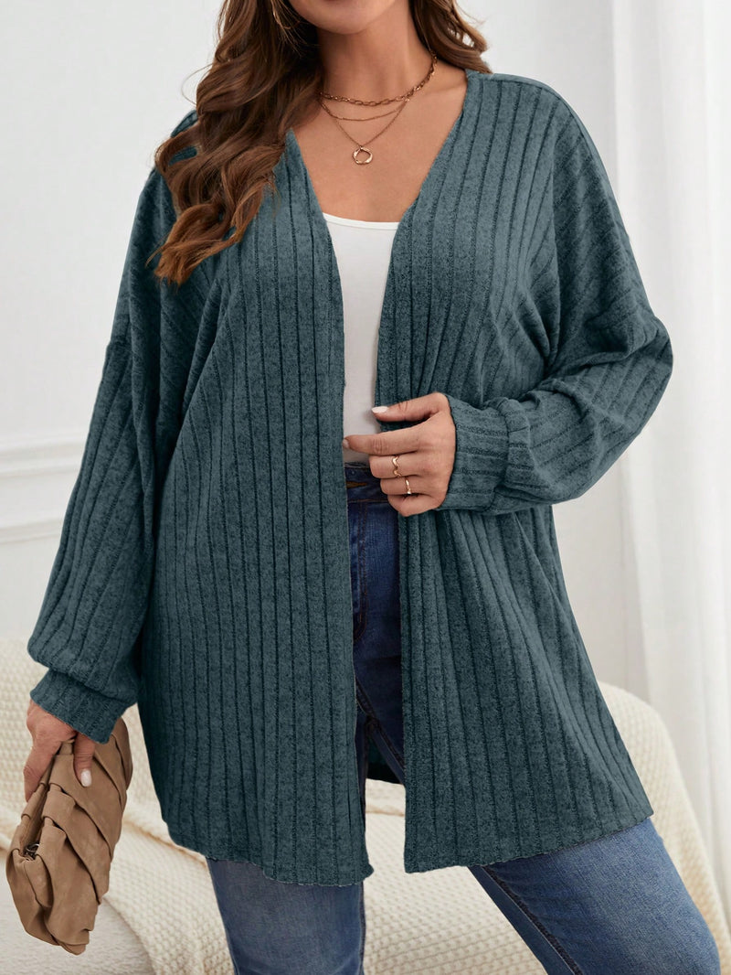 Casaco Feminino Aberto de Ombro Caído. Plus Size - Luci