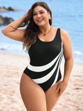 Maiô Feminino com Detalhes em Estilo de Emenda - Camille. Plus Size