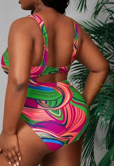 Maiô Feminino Multicolor Plus Size