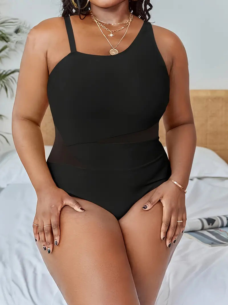 Maiô Feminino sem armação Gola Assimétrica - Alanis. Plus Size