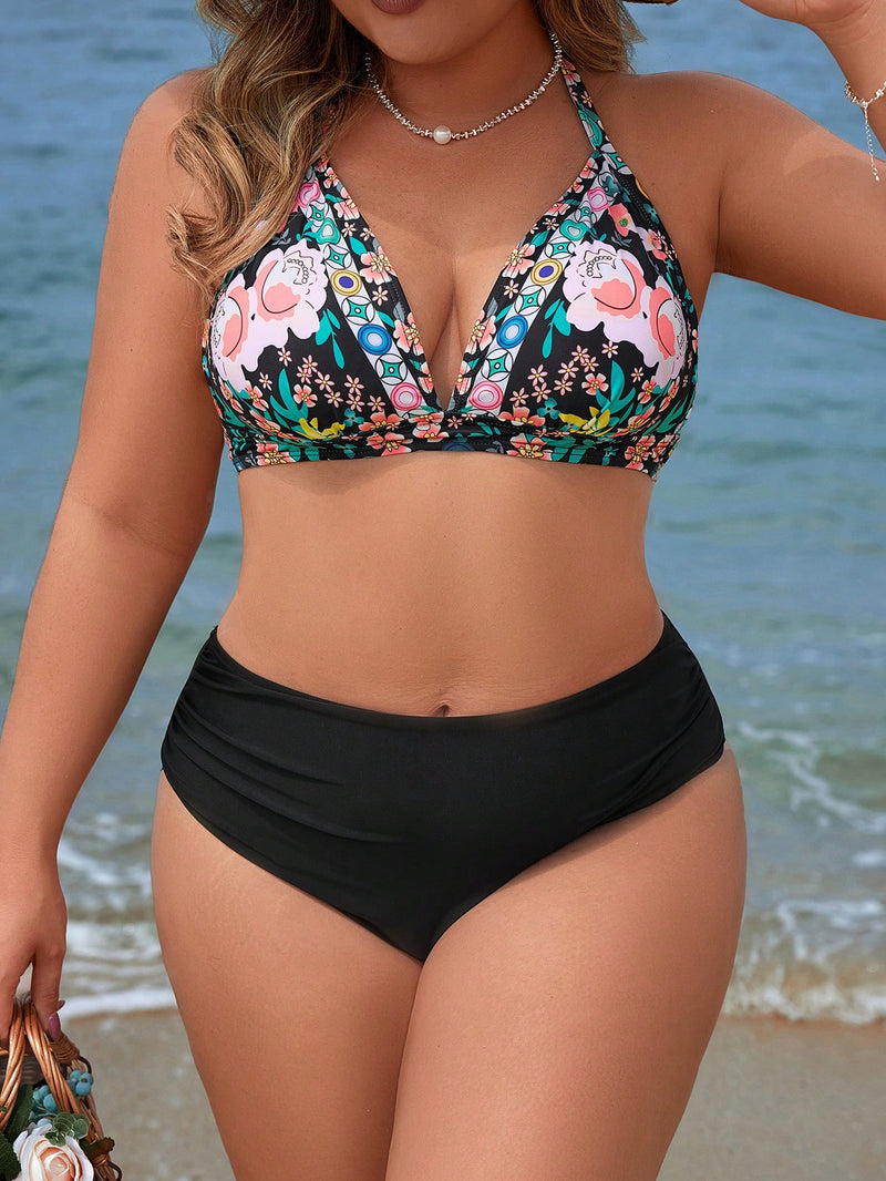 Biquini feminino cintura alta - Jasmim. Plus Size