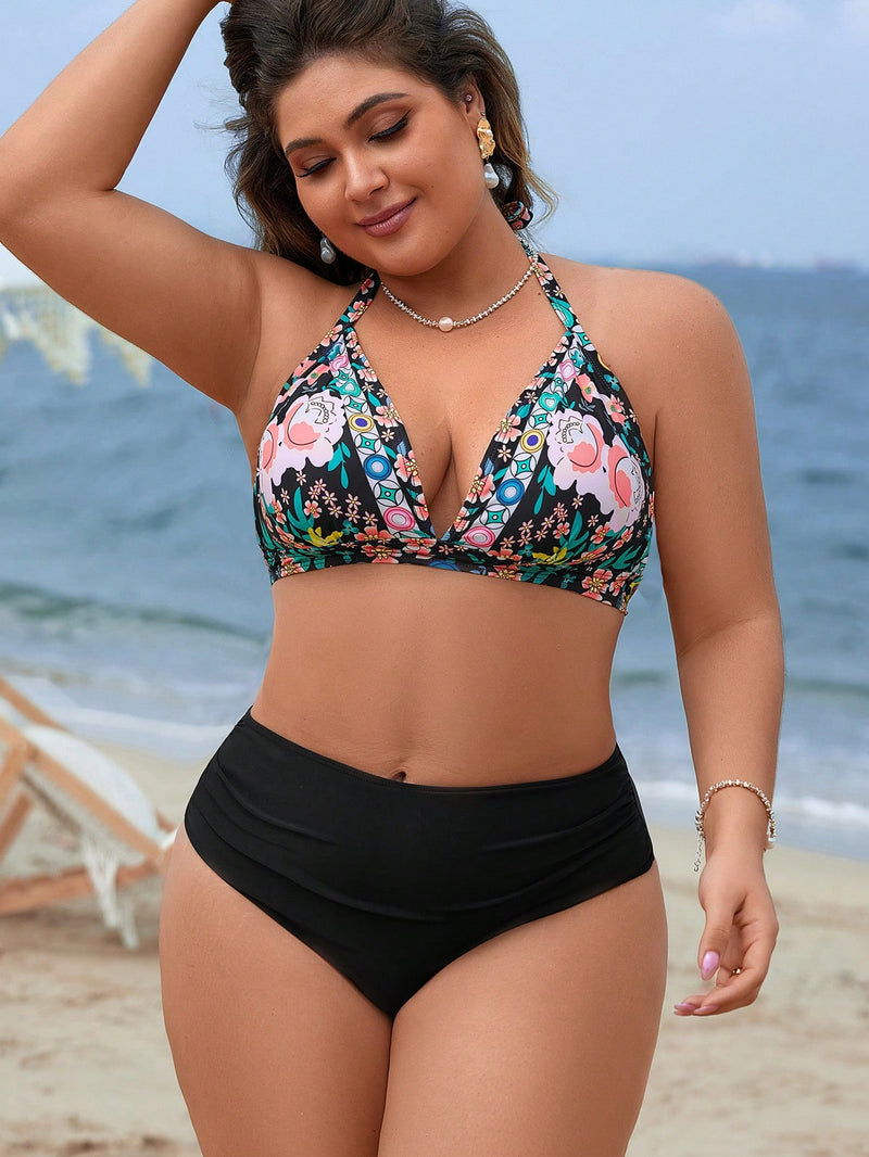 Biquini feminino cintura alta - Jasmim. Plus Size