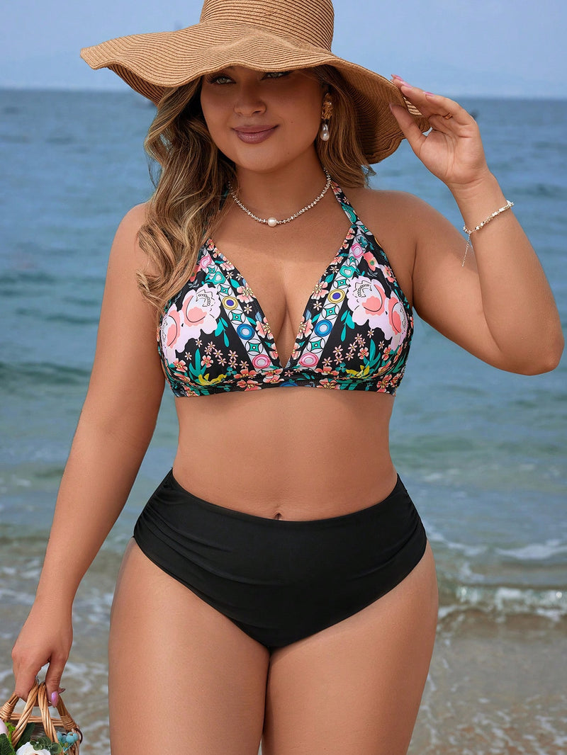 Biquini feminino cintura alta - Jasmim. Plus Size