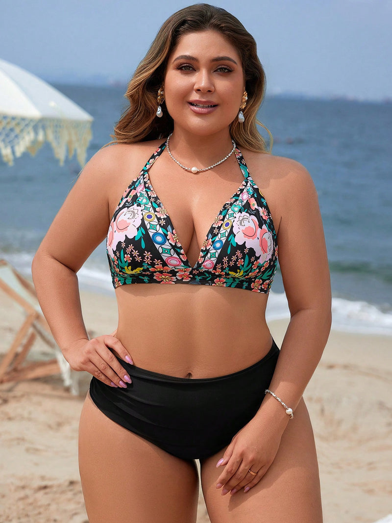 Biquini feminino cintura alta - Jasmim. Plus Size
