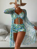 Tankini Feminino impressão total cordão com quimono - Elisa