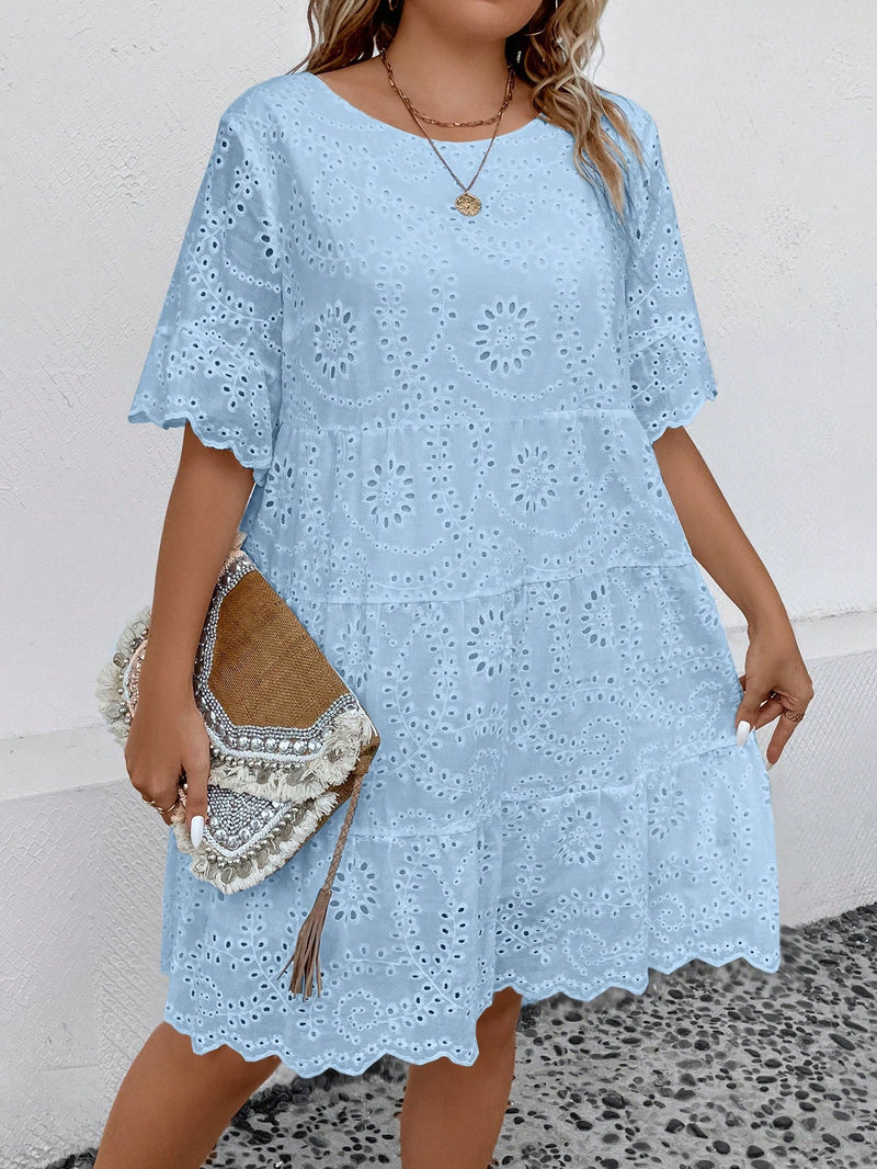 Vestido Feminino com Bordado De Ilhós. Plus Size - Lisandra