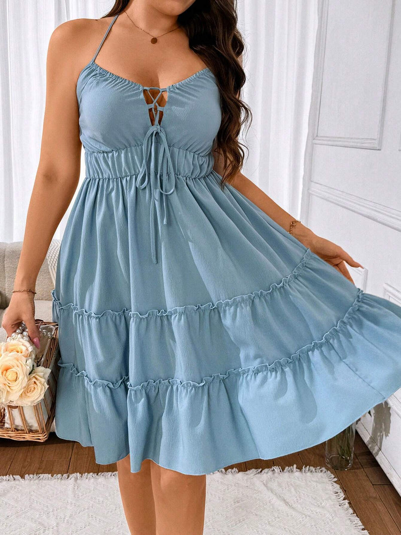 Vestido Feminino curto frente única. Plus Size - Ankara