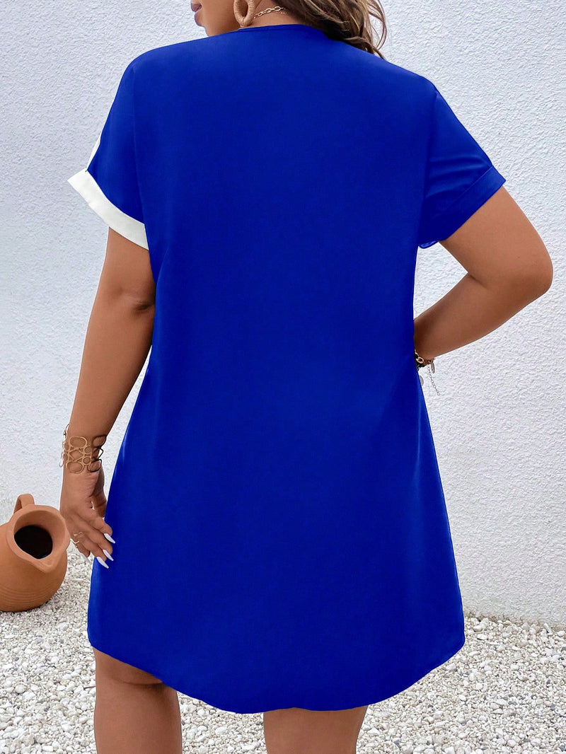 Vestido de Manga Morcego com Estampa Floral. Plus Size - Livine