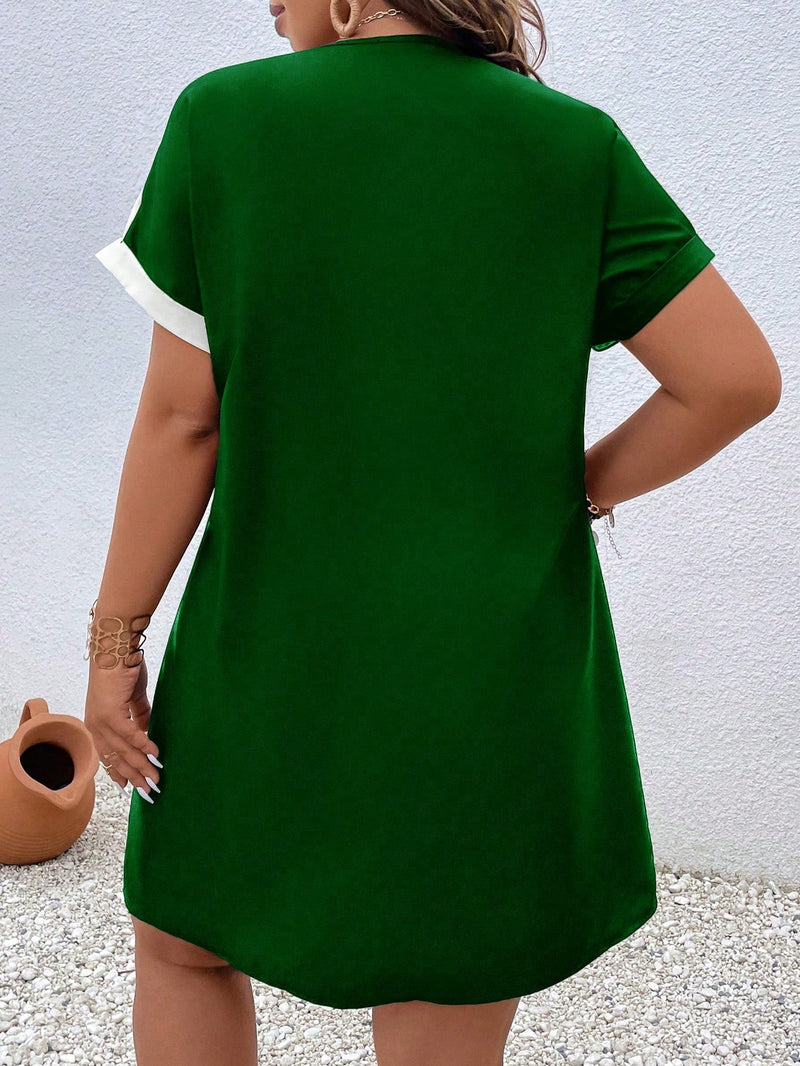Vestido de Manga Morcego com Estampa Floral. Plus Size - Livine