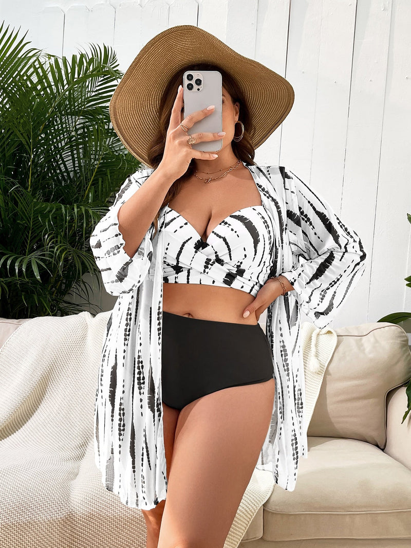 Biquíni + Quimono Feminino - Nicolle. Plus Size