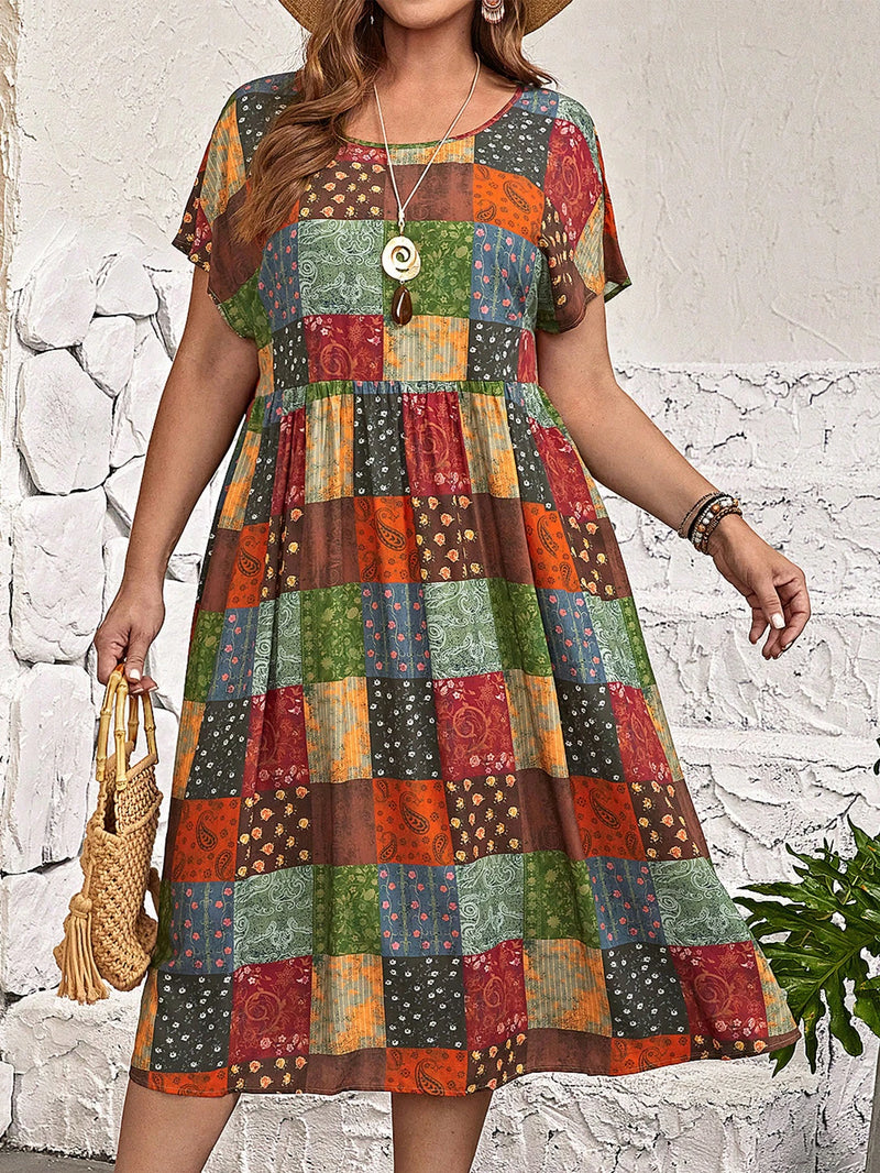 Vestido Feminino com Manga Morcego. Plus Size - Marie